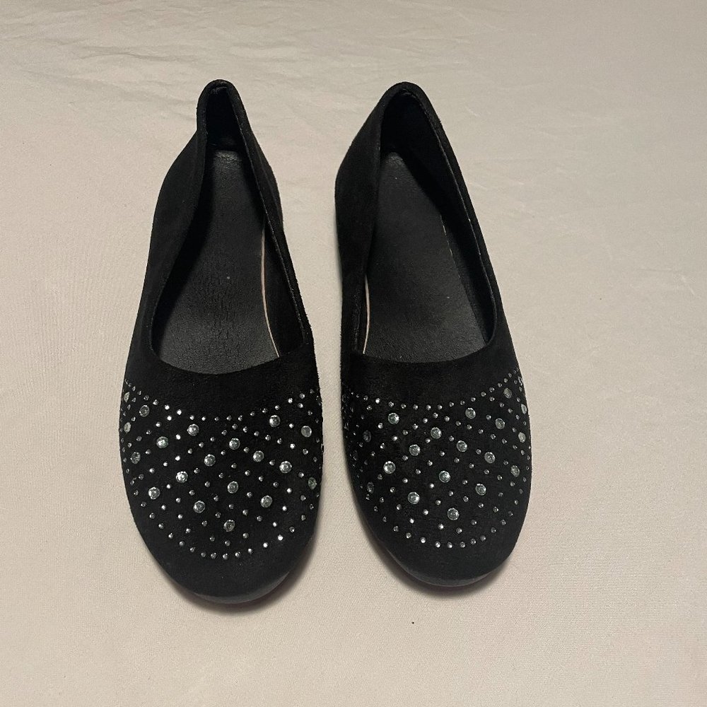 Black Rhinestone Flats